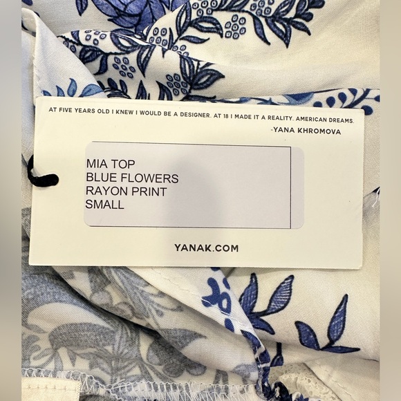 Yana K Mia Blue Flowers Lightweight Slip on top - Picture 7 of 7